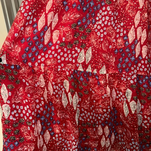 Ann Taylor Loft Red Paisley/Floral Maxi Dress size 00P - Picture 9 of 10